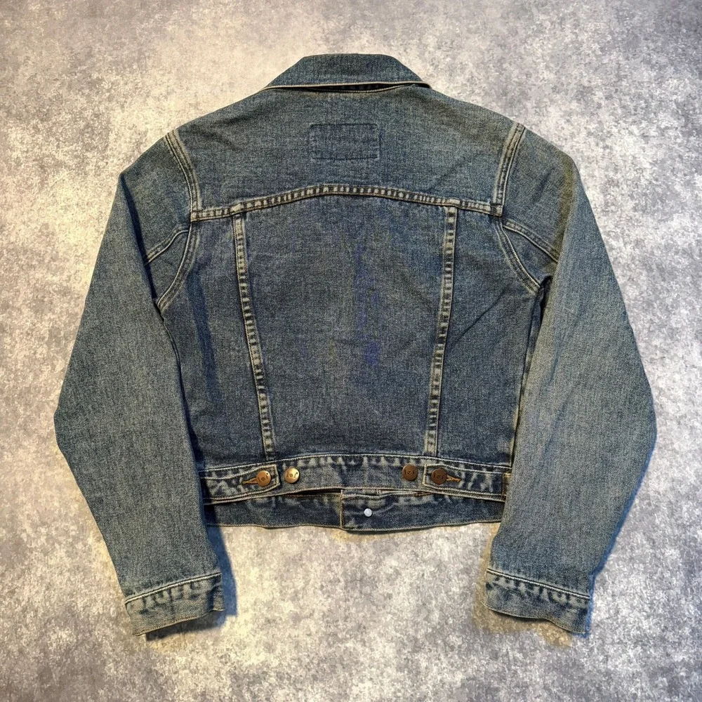 Y2K L.E.I. Womens Vintage Denim Trucker Jacket Blue 100% Cotton Size Small‎ Crop